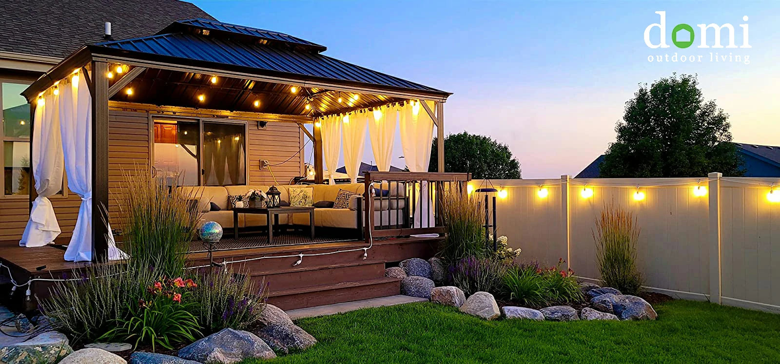 Domi Hardtop Gazebo Brown