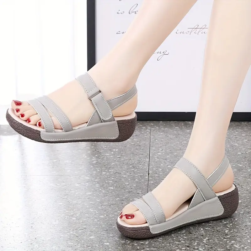womens simple platform sandals casual open toe summer shoes comfortable ankle strap sandals 1