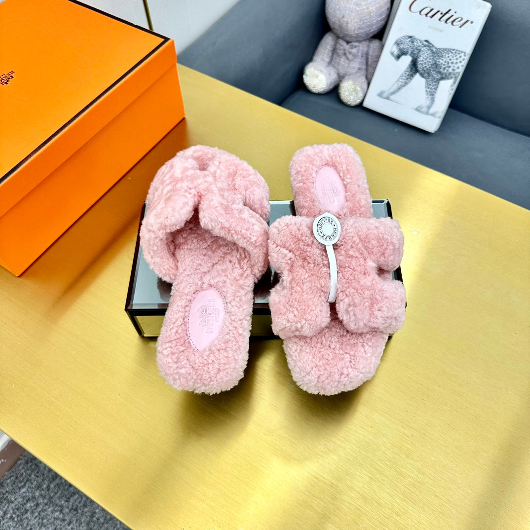 0RAN SHEARLING SANDALS BABY PINK、mysite、Cacoeks