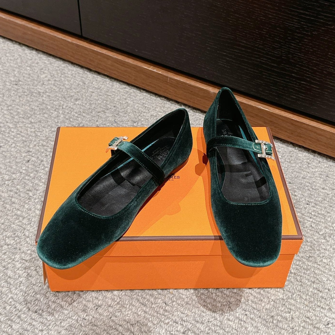 JANE BALLET FLAT CASTLETON GREEN VELVET、mysite、Cacoeks