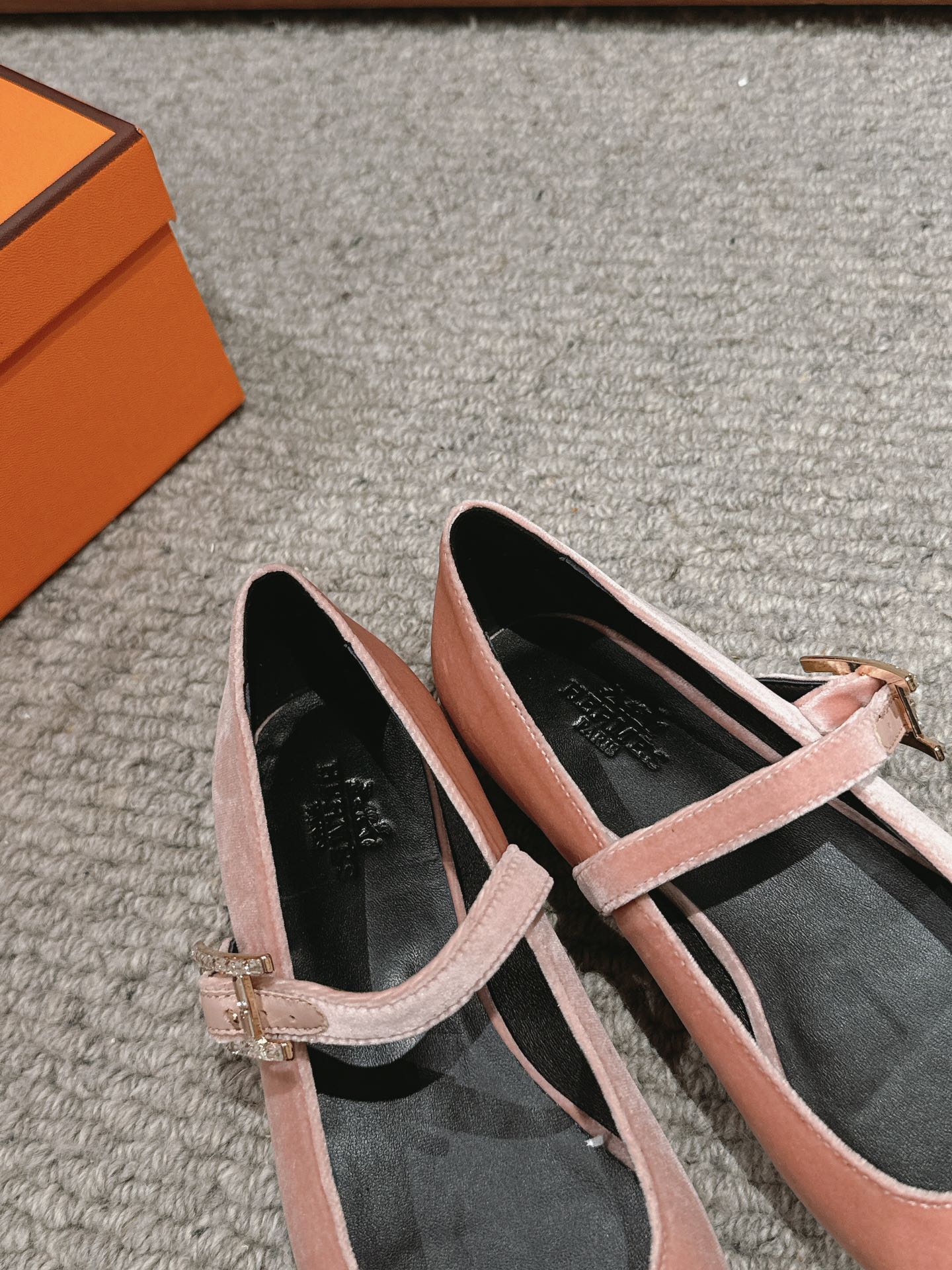 JANE BALLET FLAT PEACHY PINK VELVET、mysite、Cacoeks