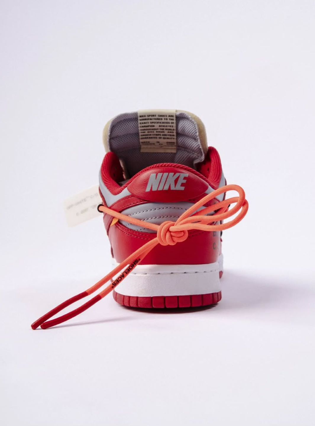 Nike Dunk Low Off-White University Red、NIKE、Cacoeks