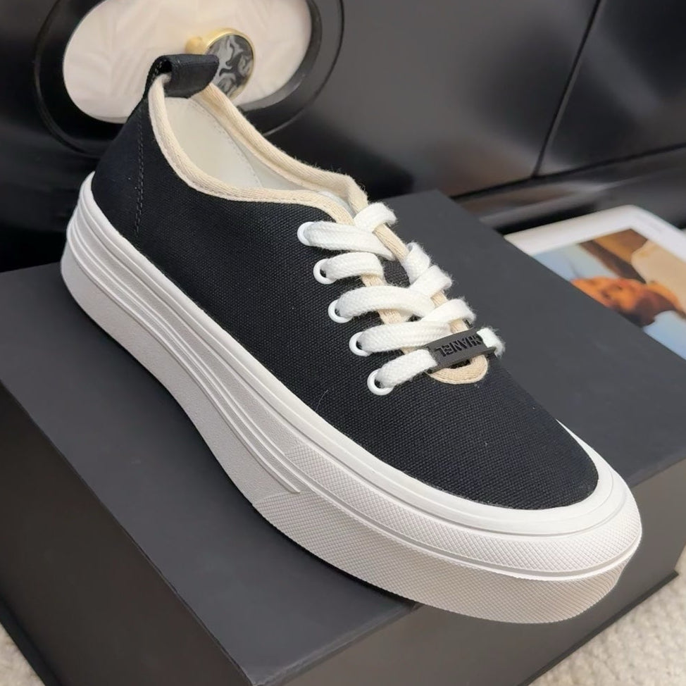 TRAINERS SHOES IN BLACK FABRIC、mysite、Cacoeks