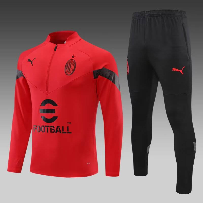2022/2023 AC Milan Half-Pull Training Suit Red Soccer Jersey 1:1 Thai Quality Set:football jersey mysite: unitedjerseyfootball 邓江浪:football
