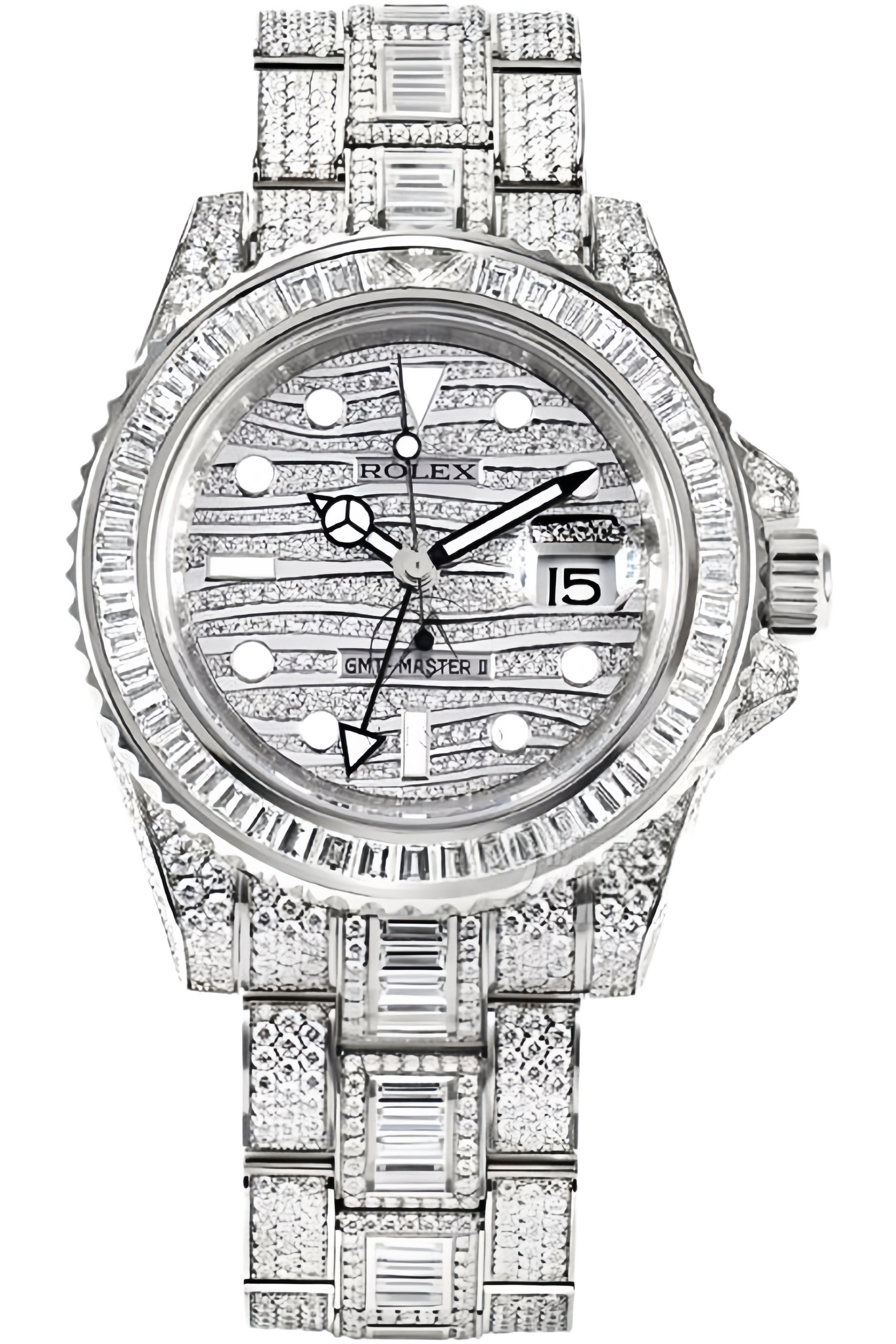 Rolex GMT-Master II Rainbow Bezel Super Clone Swiss Replica Watch Ref M126755SARU-0003 Mother of Pearl Dial