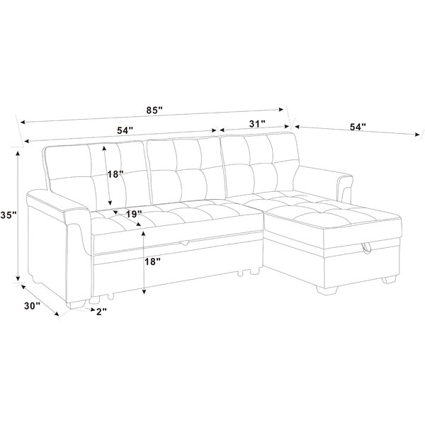 Gunnar 85" Wide Reversible Sleeper Sofa & Chaise