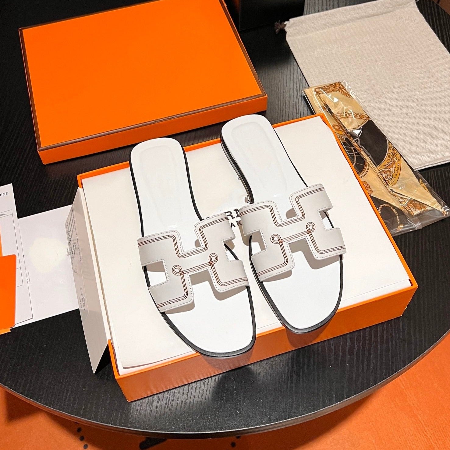 0RAN SANDAL Calfskin White、mysite、Cacoeks