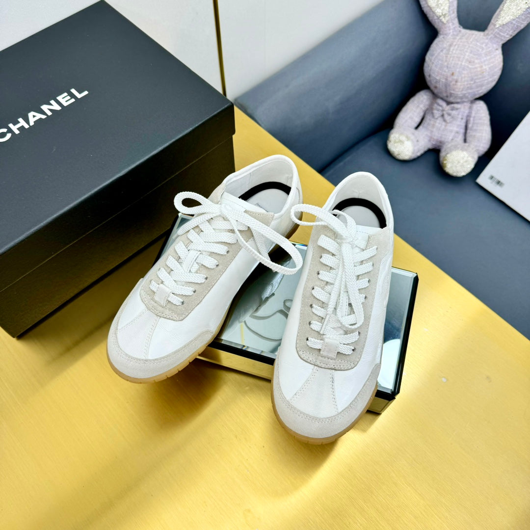 CC SNEAKER IN WHITE CALFSKIN AND SUEDE、mysite、Cacoeks