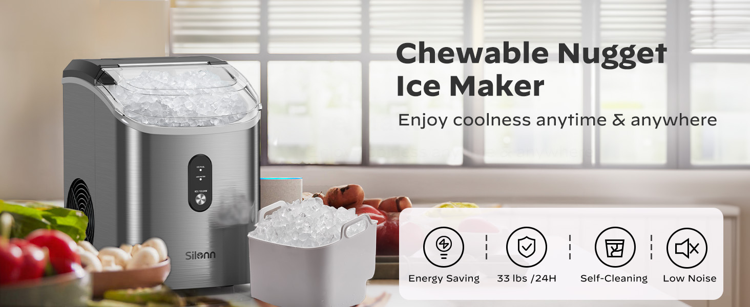 nugget ice maker countertop silonn machine makers pebble sonic pellet portable mini 
