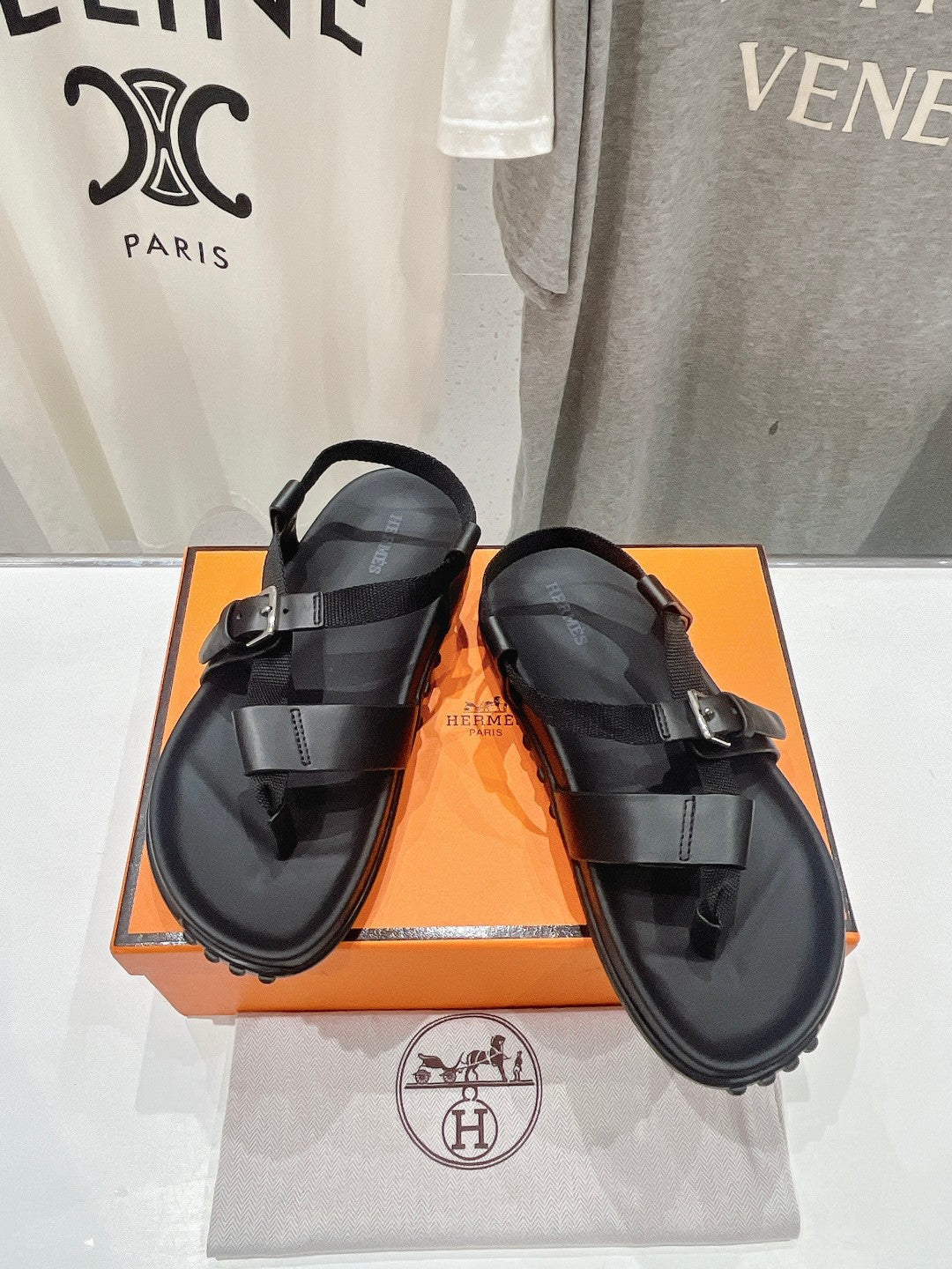 SANDAL BRAIDED 30 BLACK CALFSKIN、mysite、Cacoeks