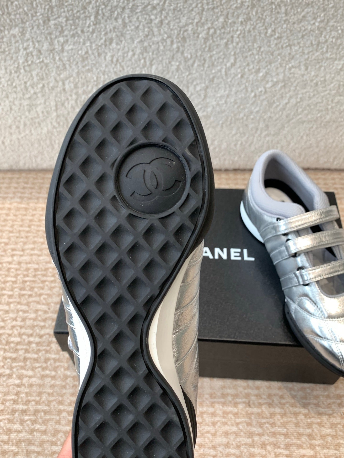 MARY JANE SNEAKERS IN SILVER LAMBSKIN、mysite、Cacoeks