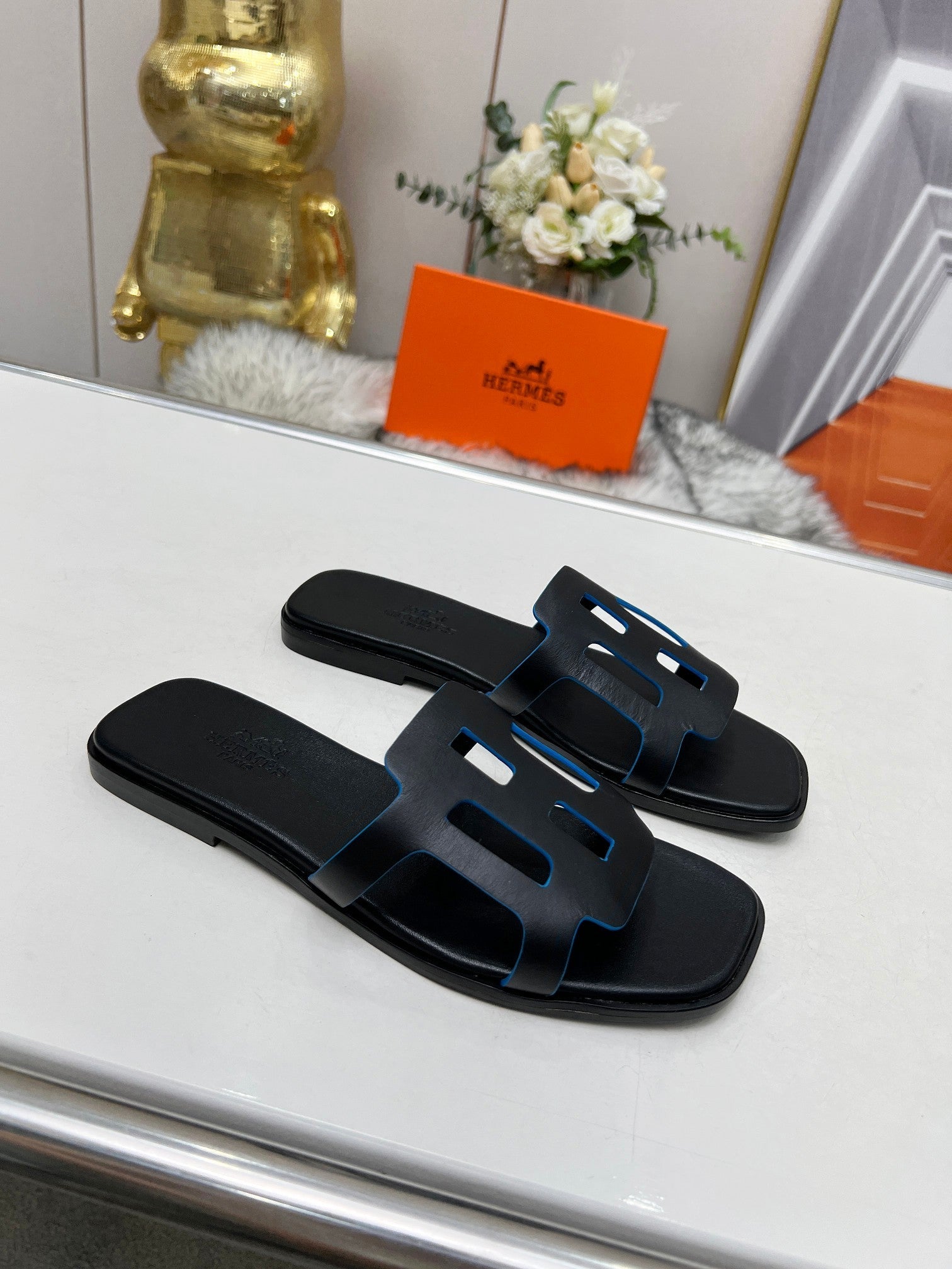 FLATFORM SANDAL BLACK CALFSKIN、mysite、Cacoeks