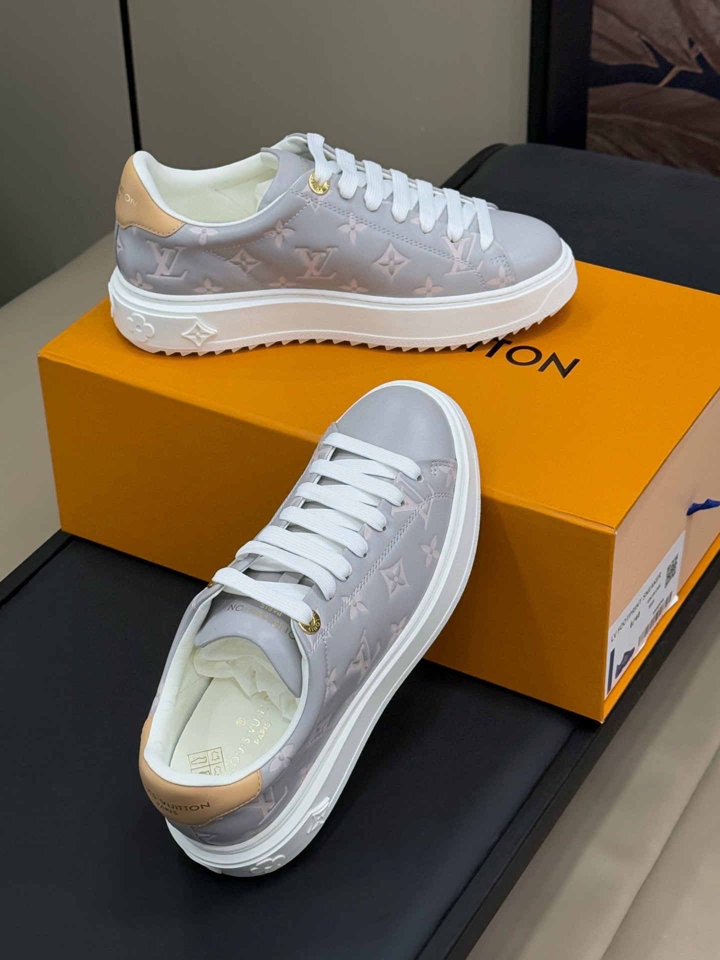 TIME OUT SNEAKER IN COOL GRAY EMBOSSED MONOGRAM CALFSKIN、mysite、Cacoeks