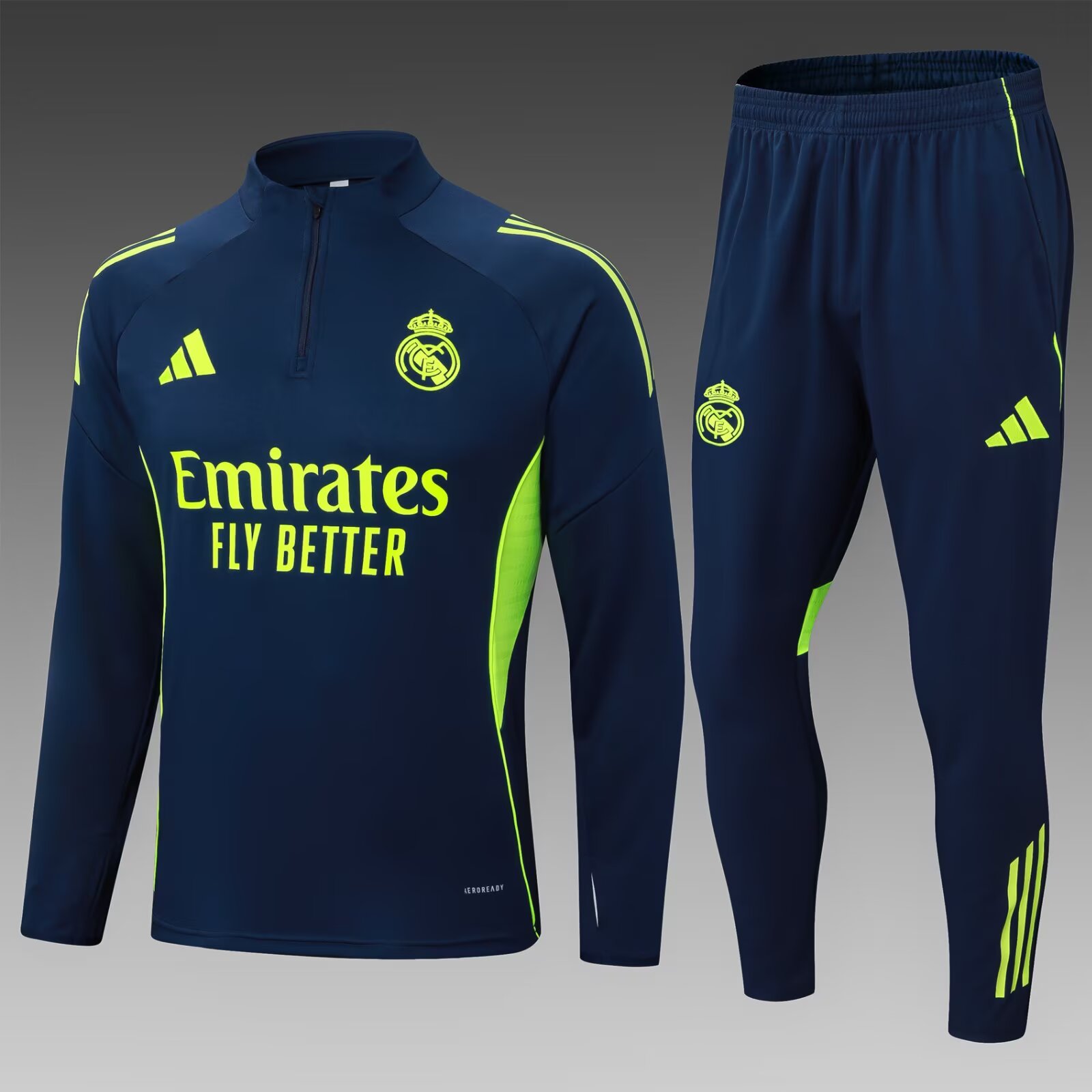 2025/2026 Real Madrid Half-Pull Training Suit Royal Blue Football Shirt 1:1 Thai Quality Set:football jersey mysite: unitedjerseyfootball 邓江浪:football