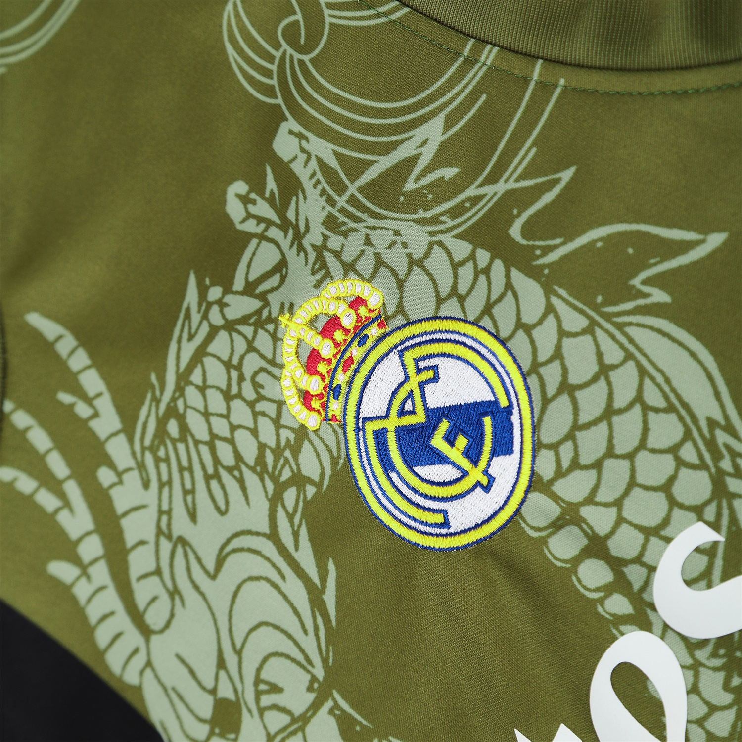 UltraTrikot-Real Madrid 25-26 Vest Training Set - Green-Black Dragon Vest & Black-White Shorts