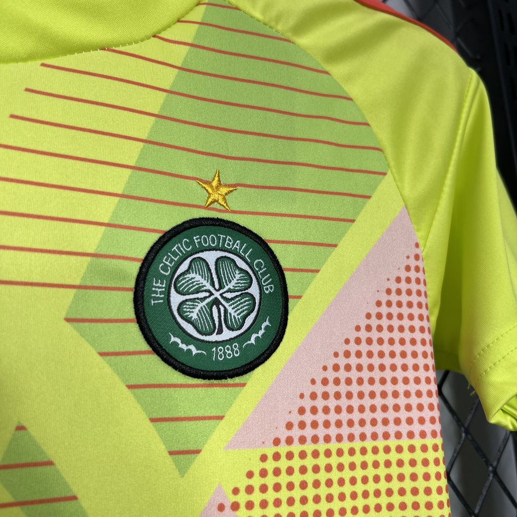 Higojerseys-Celtic 24-25 Green Goalkeeper Kids Kit