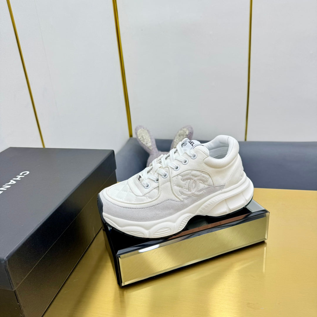 DAD SNEAKER IN WHITE LAMBSKIN AND SUEDE、mysite、Cacoeks