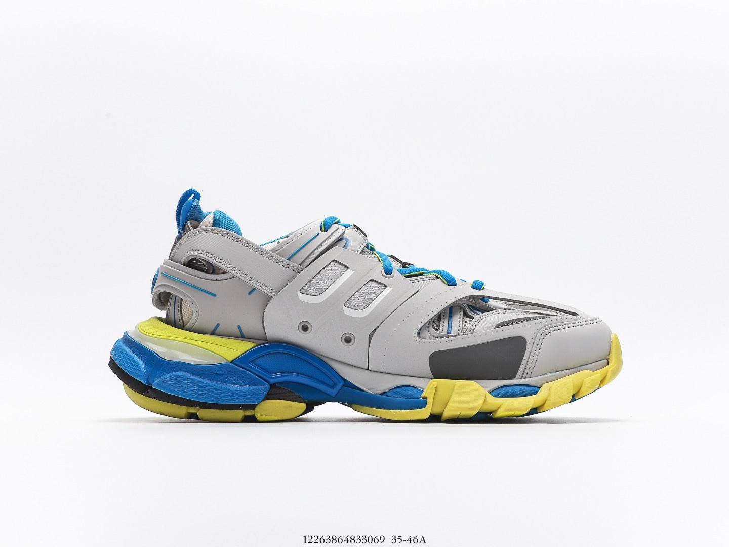 Balenciaga Track Trainer In Grey Blue Yellow、mysite、Cacoeks