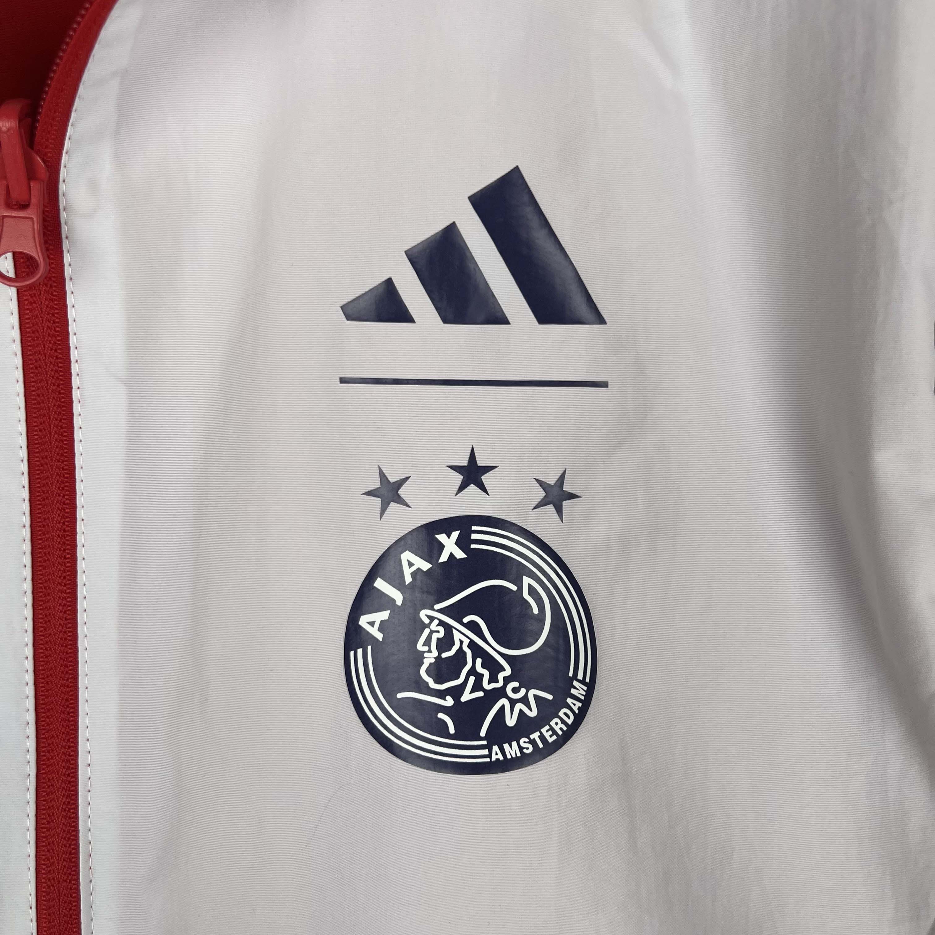 2023/2024 Ajax Reversible Windbreaker(Red-White)Soccer Jersey 1:1 Thai Quality:football jersey mysite: unitedjerseyfootball 邓江浪:football