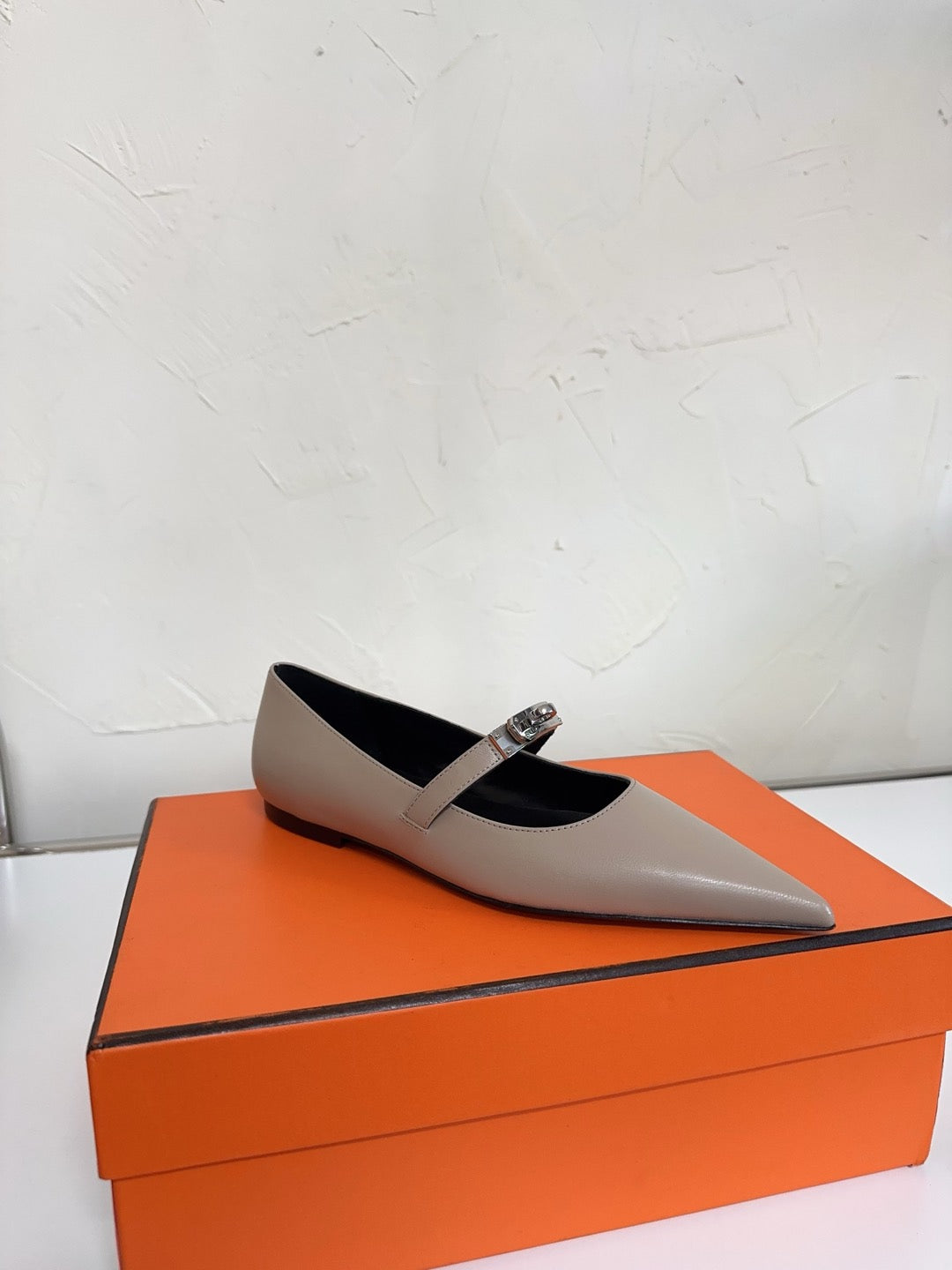 KIARA FLAT PUMP IN KHAKI BROWN CALFSKIN、mysite、Cacoeks