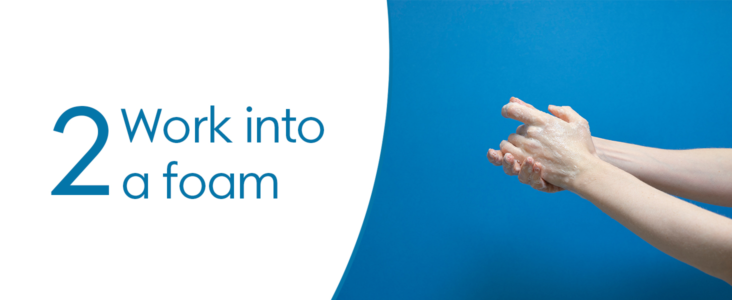 Work shower oil into a foam