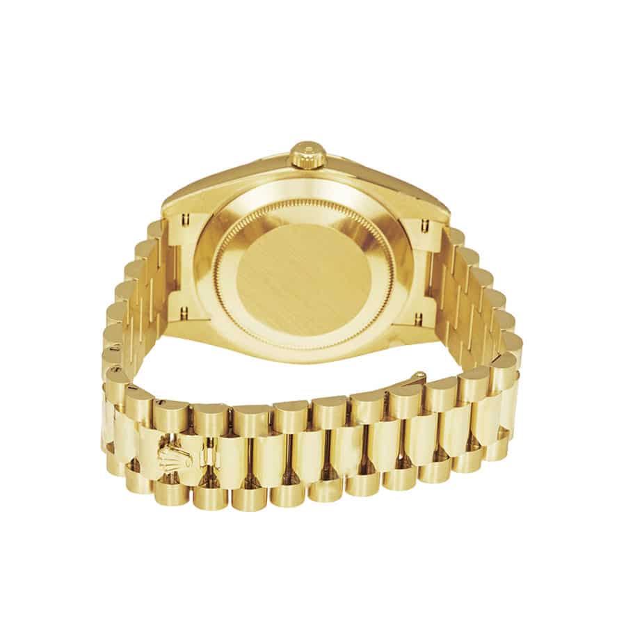 rolex day date 40 yellow gold champagne dial oyster back
