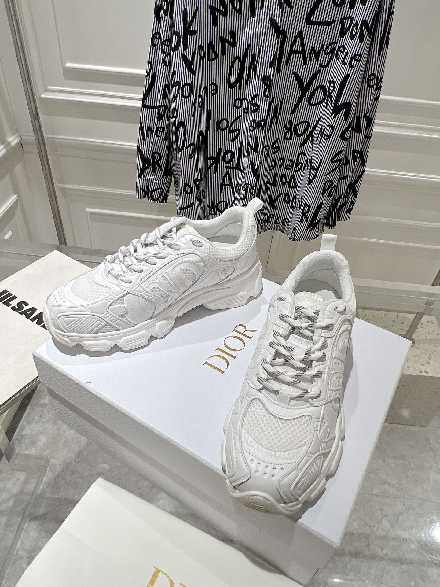 DIOR 25S CHRONO SNEAKER 45MM IN MESH WITH WHITE CALFSKIN、mysite、Cacoeks