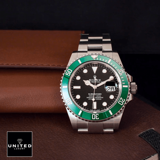 Rolex Submariner 126610LV Black Dial 6 Rolex Submariner 126610LV Black Dial leather table top
