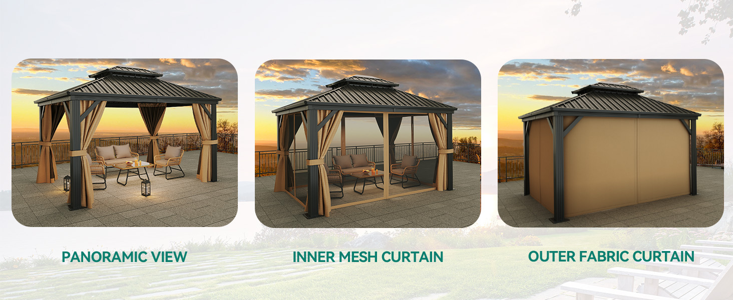 Hard Top Metal Gazebo