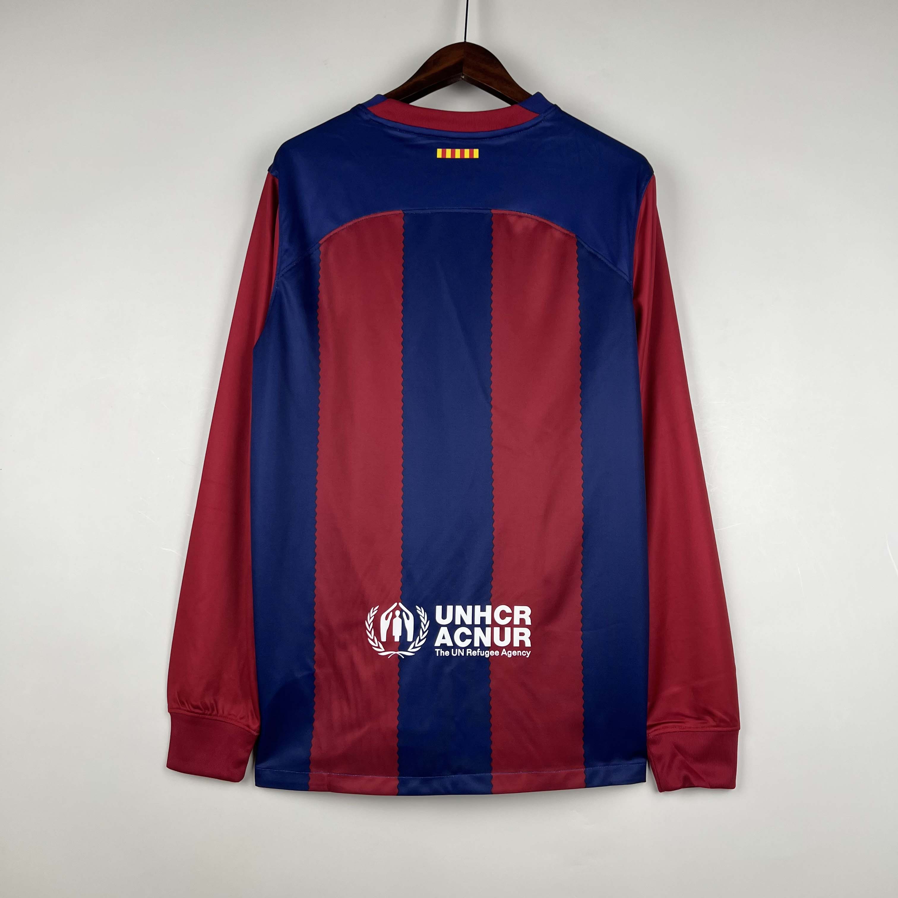 2023/2024 Long Sleeve Barcelona Home 1:1 Thai Quality:football jersey mysite: unitedjerseyfootball 邓江浪:football