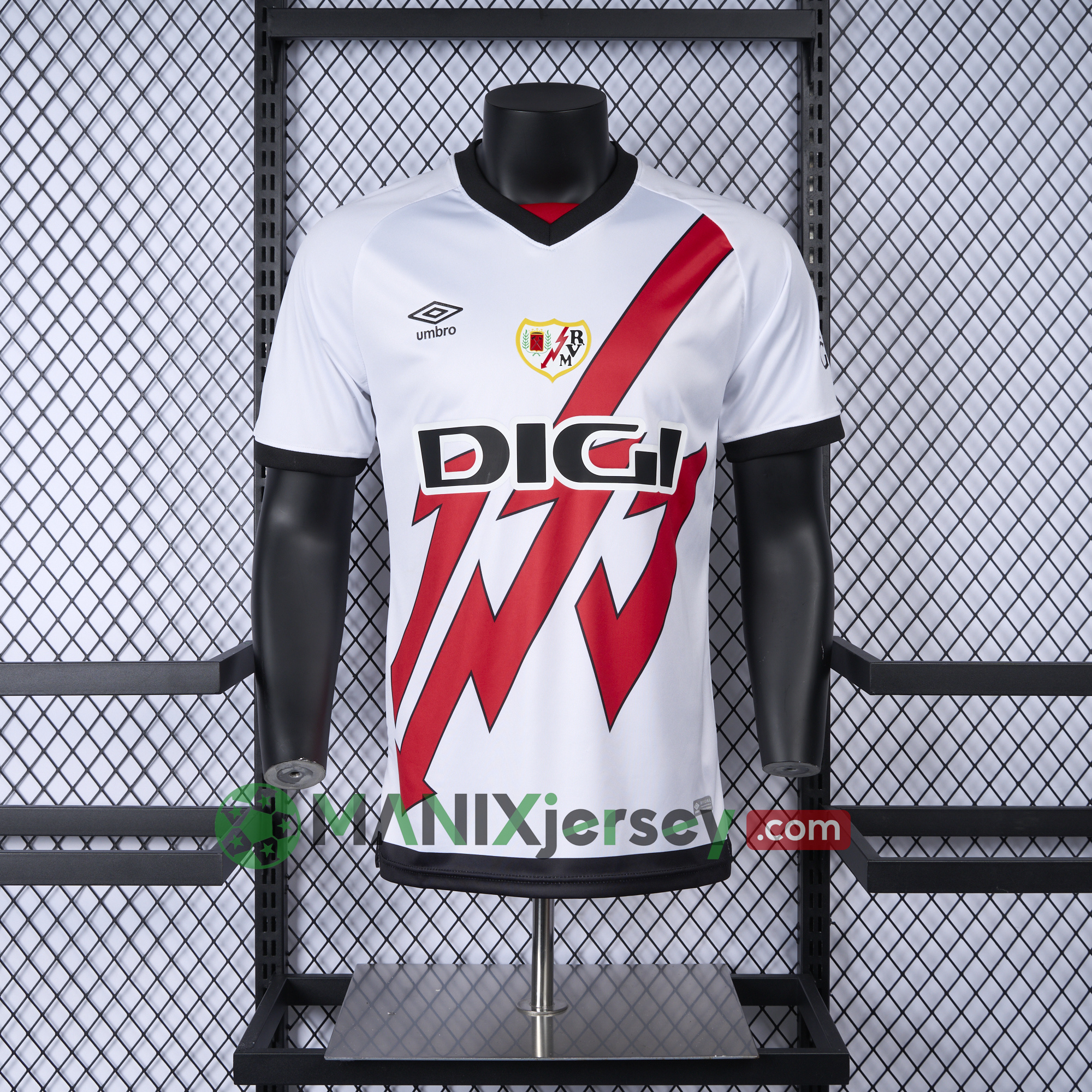 ManixJersey.com | Rayo Vallecano 24-25 Home Jersey - Player Version -Customize Name, Number and Patch | Worldwide Shipping