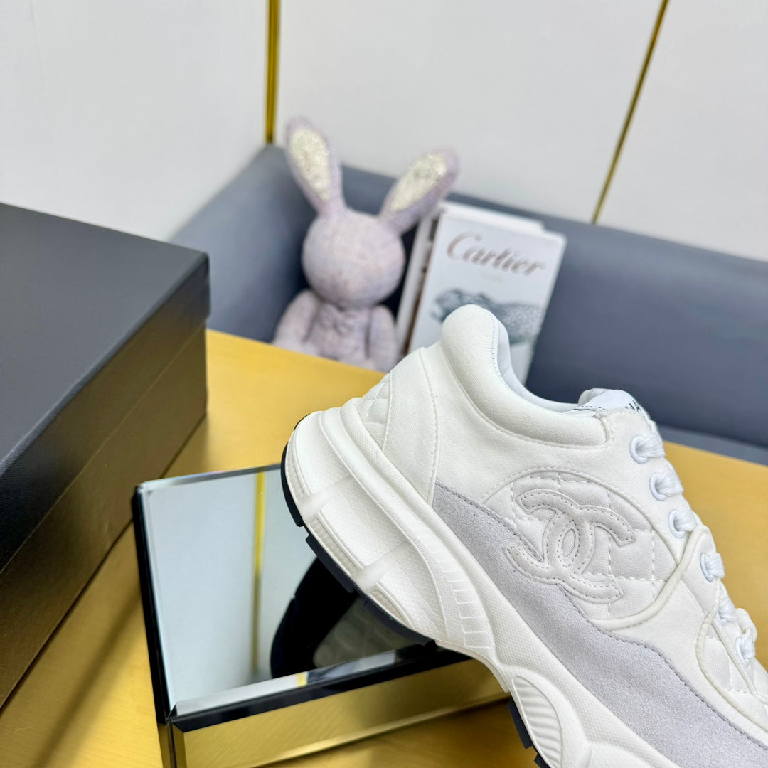 DAD SNEAKER IN WHITE LAMBSKIN AND SUEDE、mysite、Cacoeks