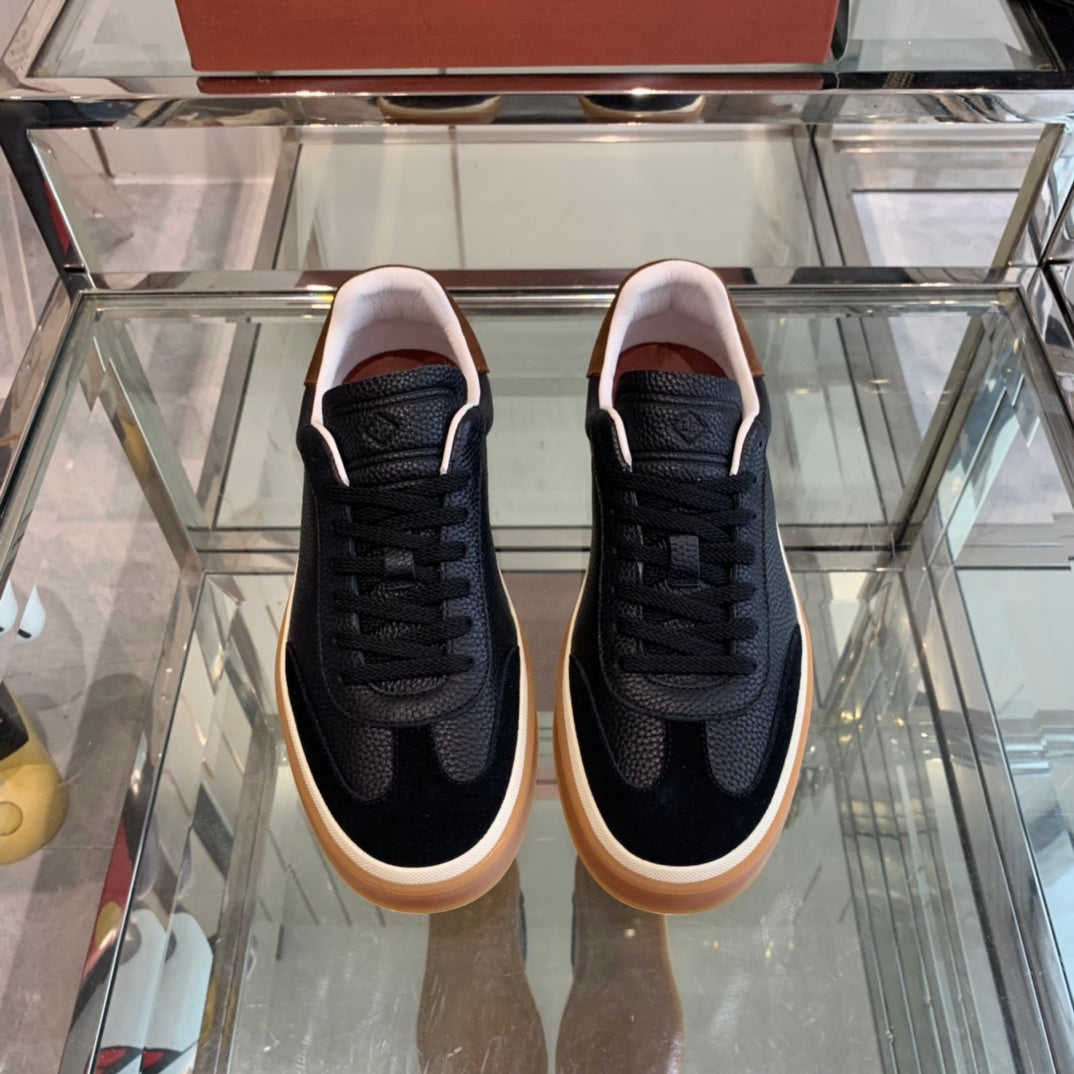 LP TENNIS WALK SNEAKERS BLACK CALFSKIN、mysite、Cacoeks