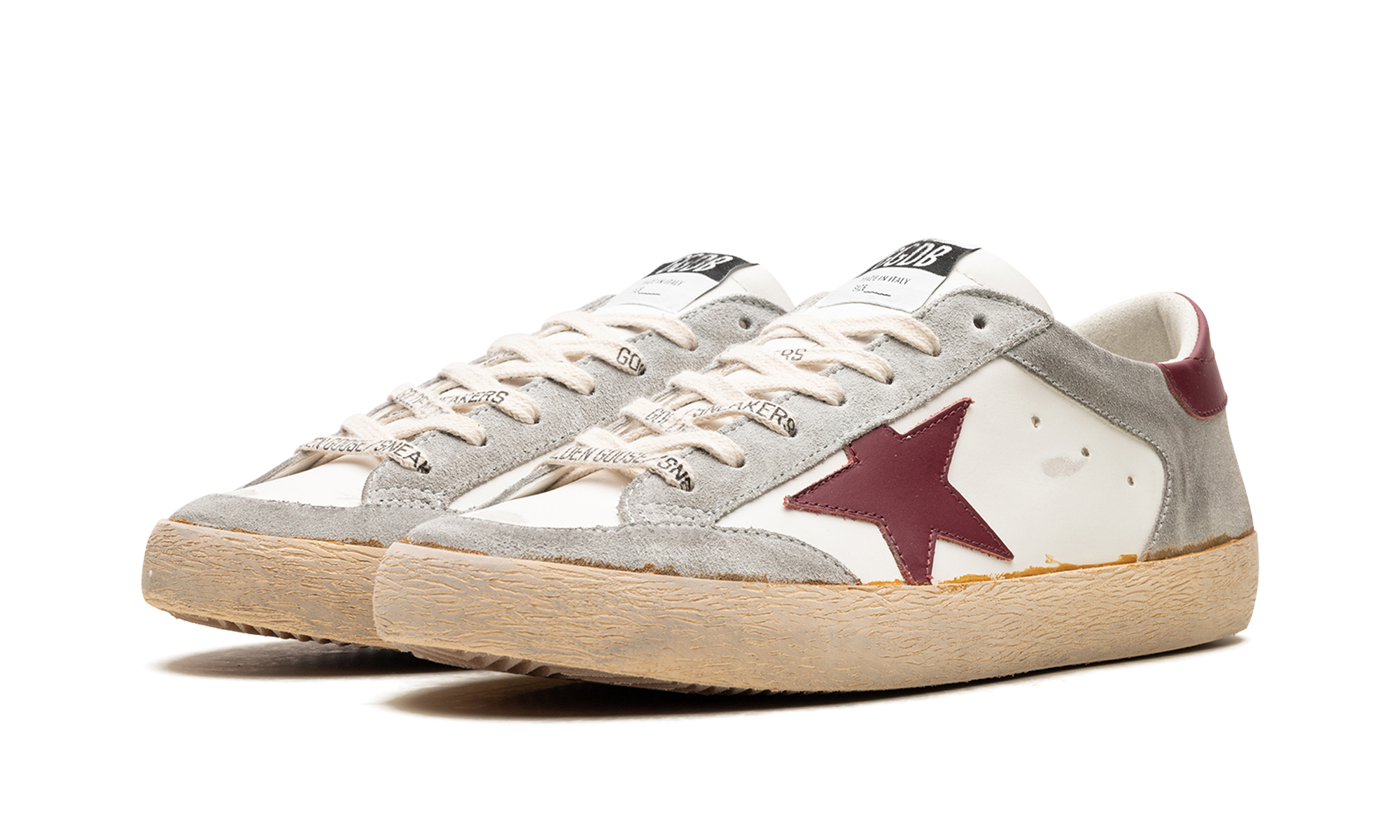 SUPER-STAR PENSTAR LEATHER AND SUEDE UPPER LEATHER STAR AND HEEL "WHITE ICE BORDEAUX"、mysite、Cacoeks
