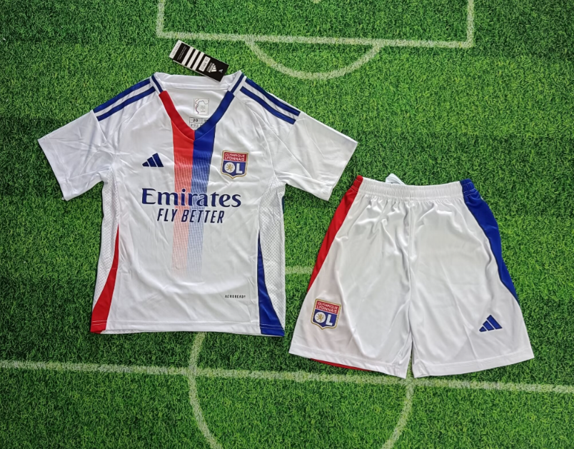 24/25 Lyon Home Football Shirt Kids Size Suit-mysite Custom Football Kit- Nextkits