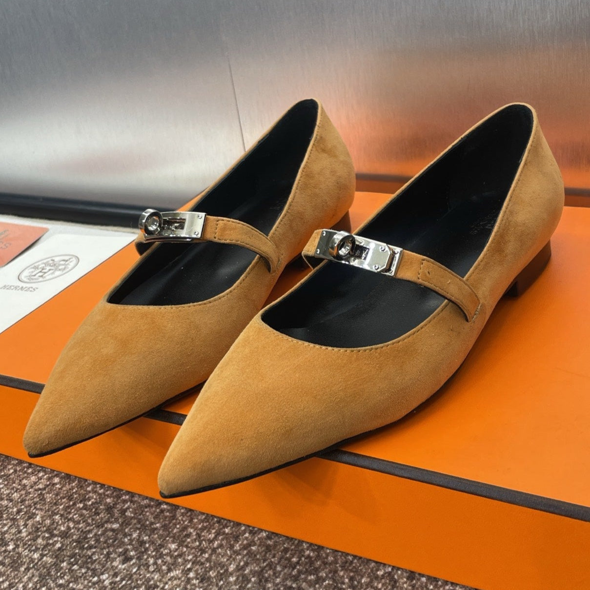 KIARA FLAT PUMP IN BRONZE BROWN SUEDE、mysite、Cacoeks
