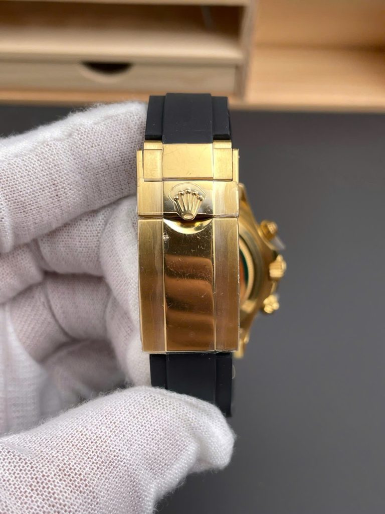 Đồng Hồ Rolex Daytona 116518 Replica 11 Mặt Vàng Champagne Dây Oysterflex Nhà Máy QF 40mm (2)