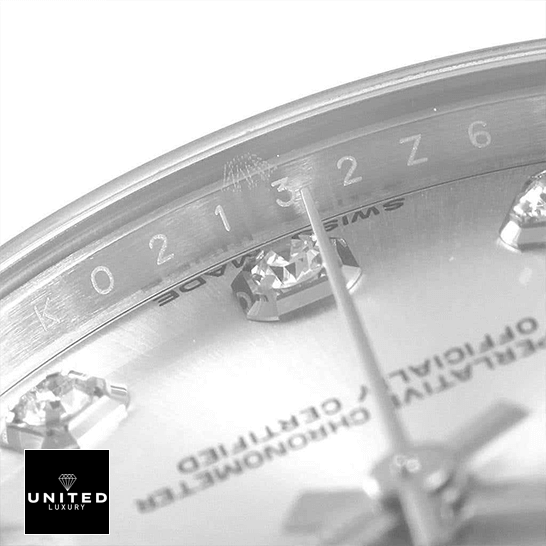 Rolex 178240 Replica 3 Rolex Datejust 178274 Mother Pearl Diamon Dial Replica close up view