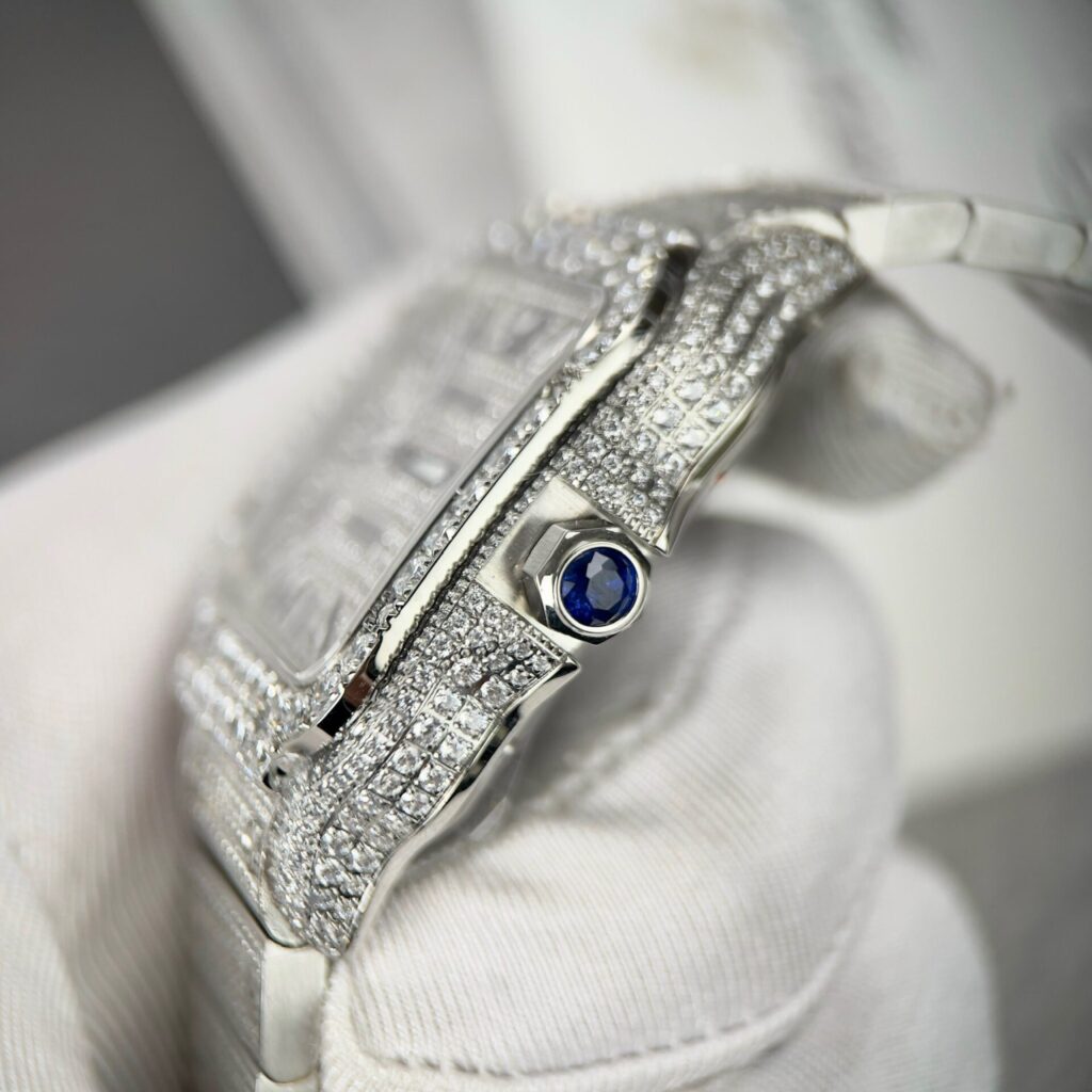 Đồng Hồ Cartier Santos Replica Cao Cấp Nam Đính Đá (2)