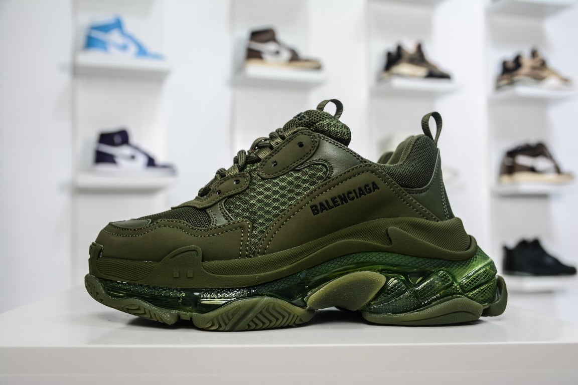 Balenciaga Triple S Clear Sole in Dark Green、mysite、Cacoeks
