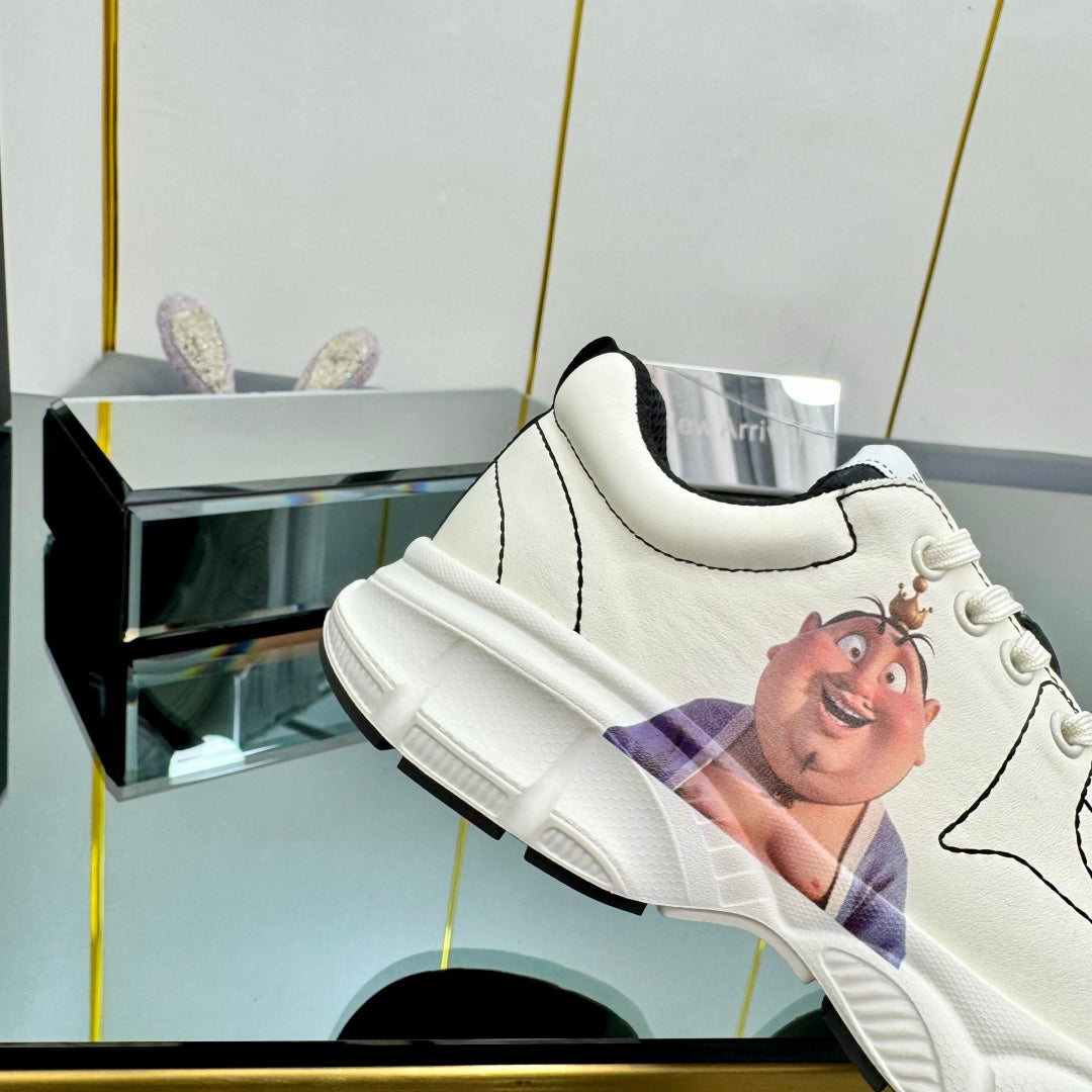 TRAINERS SNEAKER IN WHITE CALFSKIN WITH STICKER 238628、mysite、Cacoeks