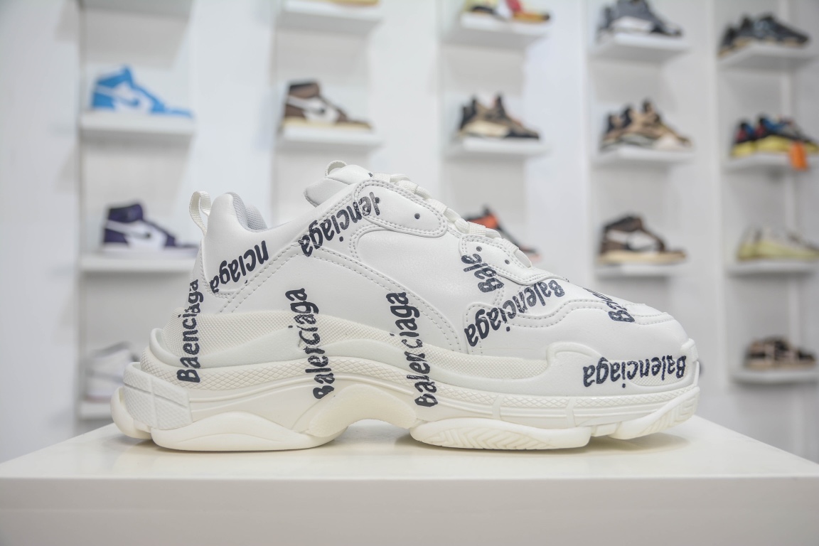 Balenciaga Triple S Logotype Sneaker in White、mysite、Cacoeks