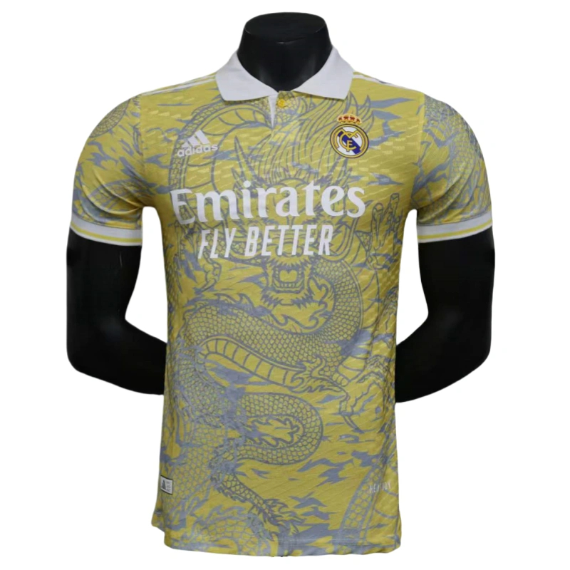 25-26 Real Madrid Dragon Pattern Yellow soccer jersey-Player Version: Ajax 24-25 Home Stadium Jersey - Fans Version mysite: Adidas luxuryfootballshirts.com: https://www.luxuryfootballshirts.com/