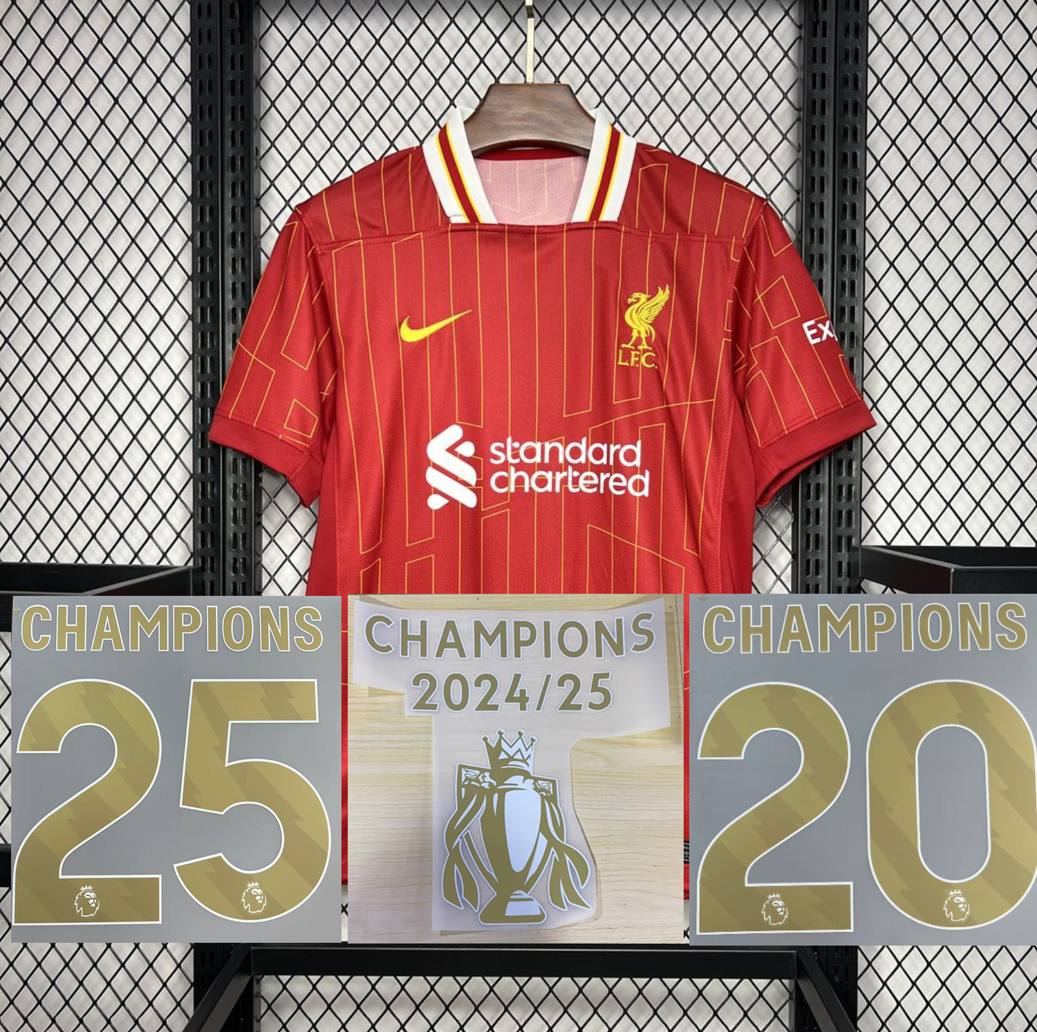 UltraTrikot-Liver.pool 24-25 Home Jersey with Golden Champions Patch - Fans Version