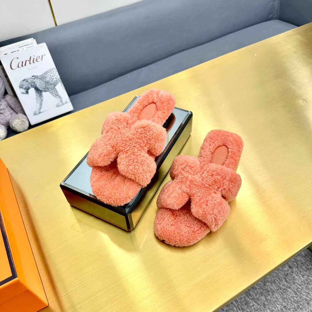 0RAN SHEARLING SANDALS SALMON PINK、mysite、Cacoeks