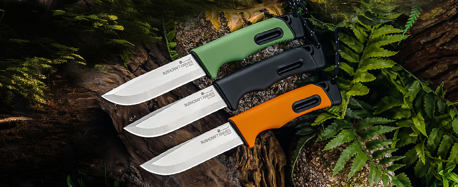 green camping knife