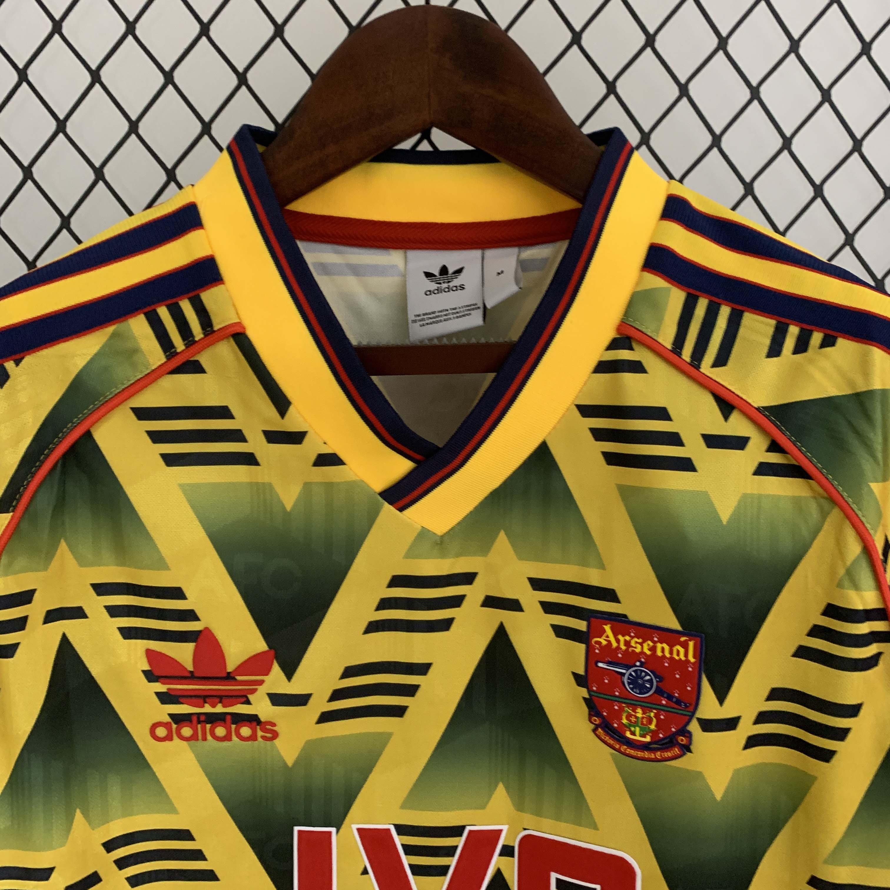 1991/1993 Retro Long Sleeve Arsenal Away Football Shirt 1:1 Thai Quality:football jersey mysite: unitedjerseyfootball 邓江浪:football