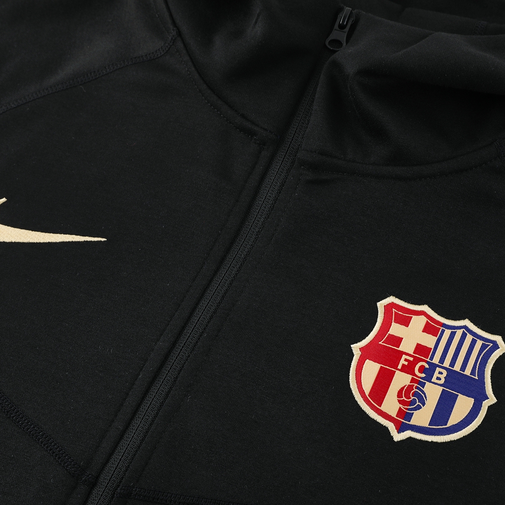 ManixJersey.com | Barcelona 24-25 Unsponsored Training Hoodie Set - Black Hoodie and Pants -Customize Name, Number and Patch | Worldwide Shipping