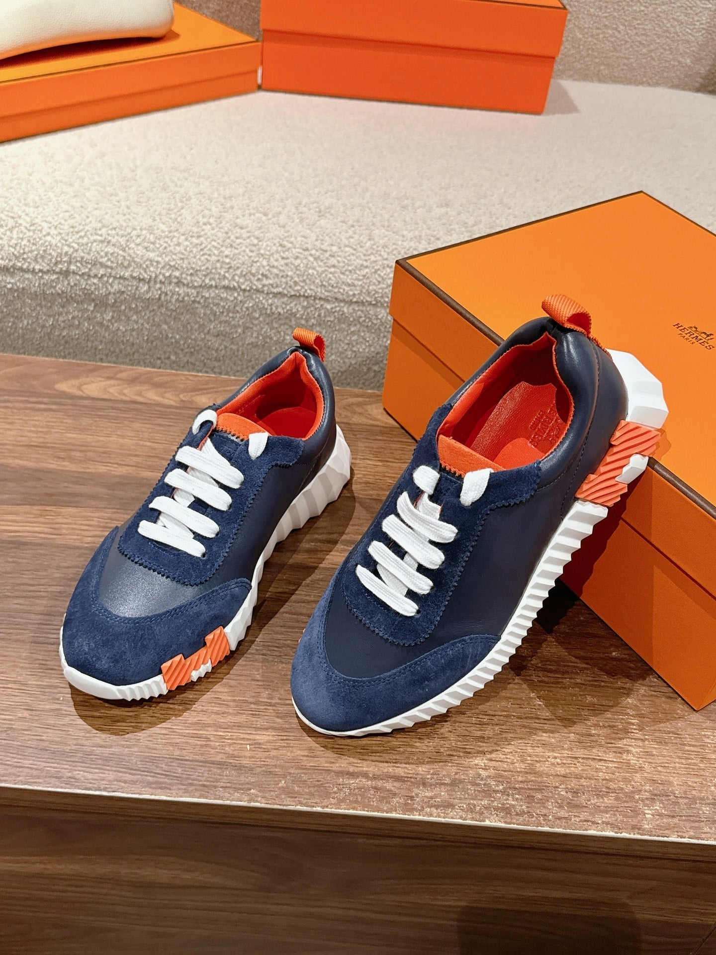 MAINLAND SNEAKER IN NAVY BLUE SUEDE AND CALFSKIN 959294、mysite、Cacoeks