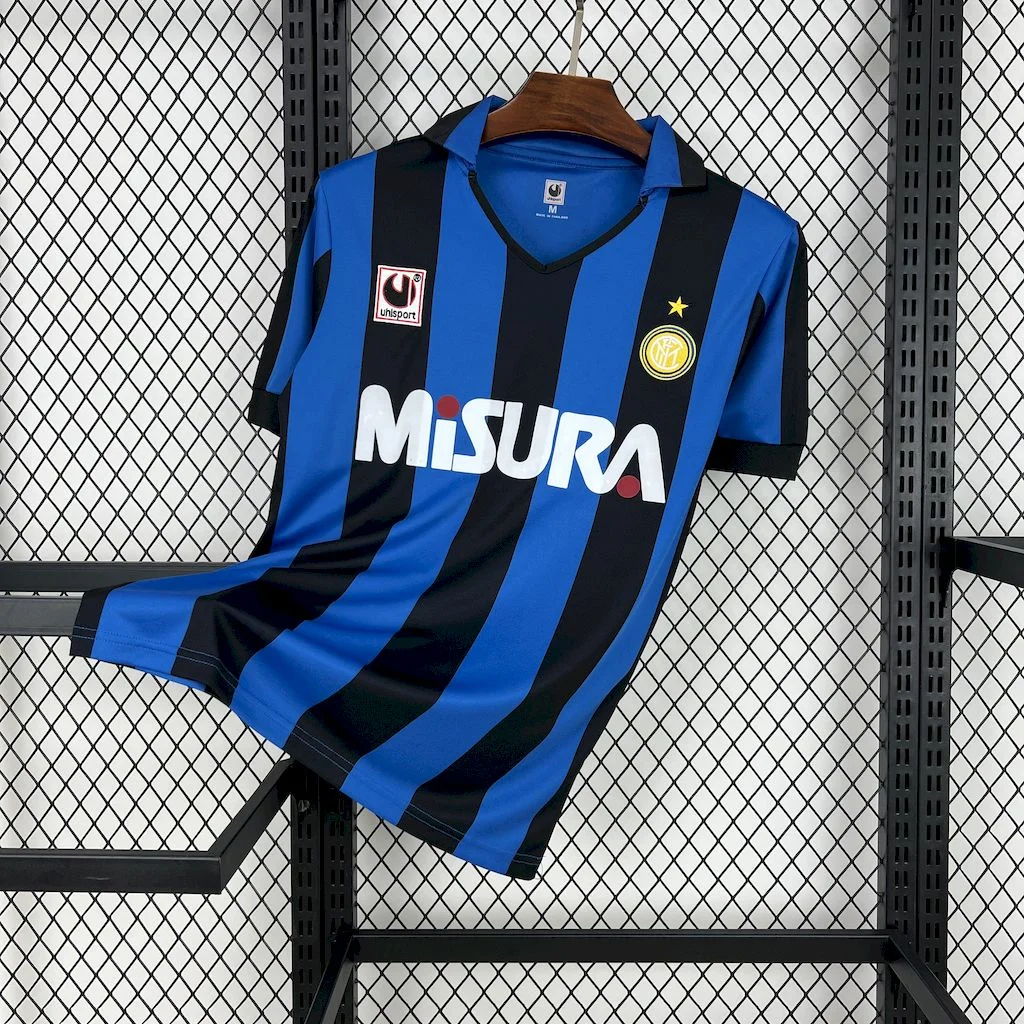 ManixJersey.com | Retro Inter Milan 1990-91 Home Jersey -Customize Name, Number and Patch | Worldwide Shipping